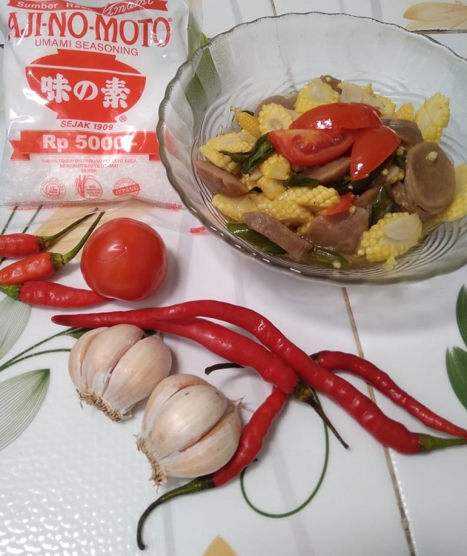 Tumis Bakso Jagung Muda